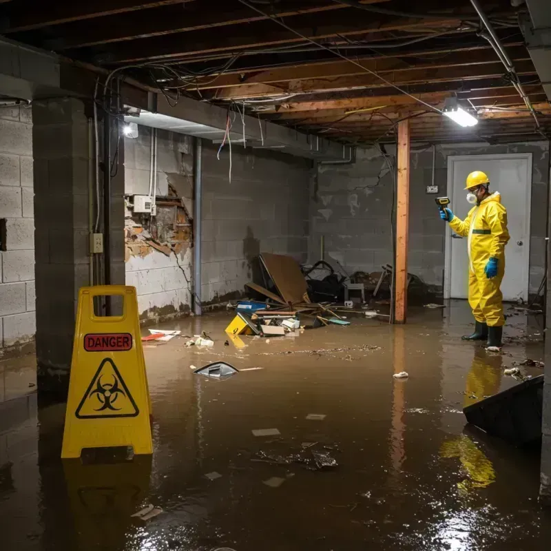 Flooded Basement Electrical Hazard in Amherst, OH Property